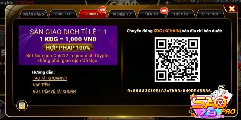 Lưu ý quan trọng khi nạp tiền Sao79